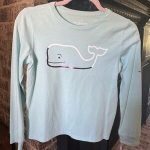 Vineyard Vines Light Blue Long-Sleeve Whale Tee